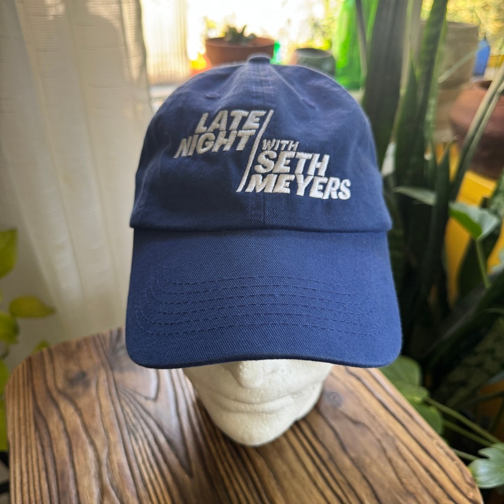 Late Night with‎ Seth Meyers Navy Blue Embroidered Dad Hat NBC Promo Cap